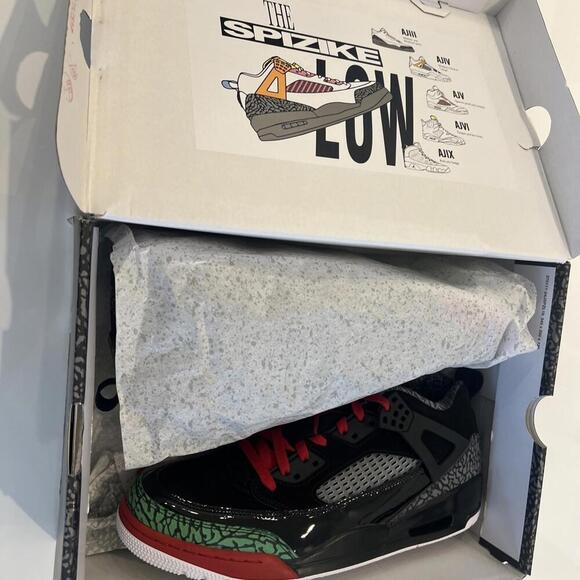 FQ1759-060 Nike Jordan Spizike Low Black Varsity Red Classic Green Men\'s  11.5 main image 8